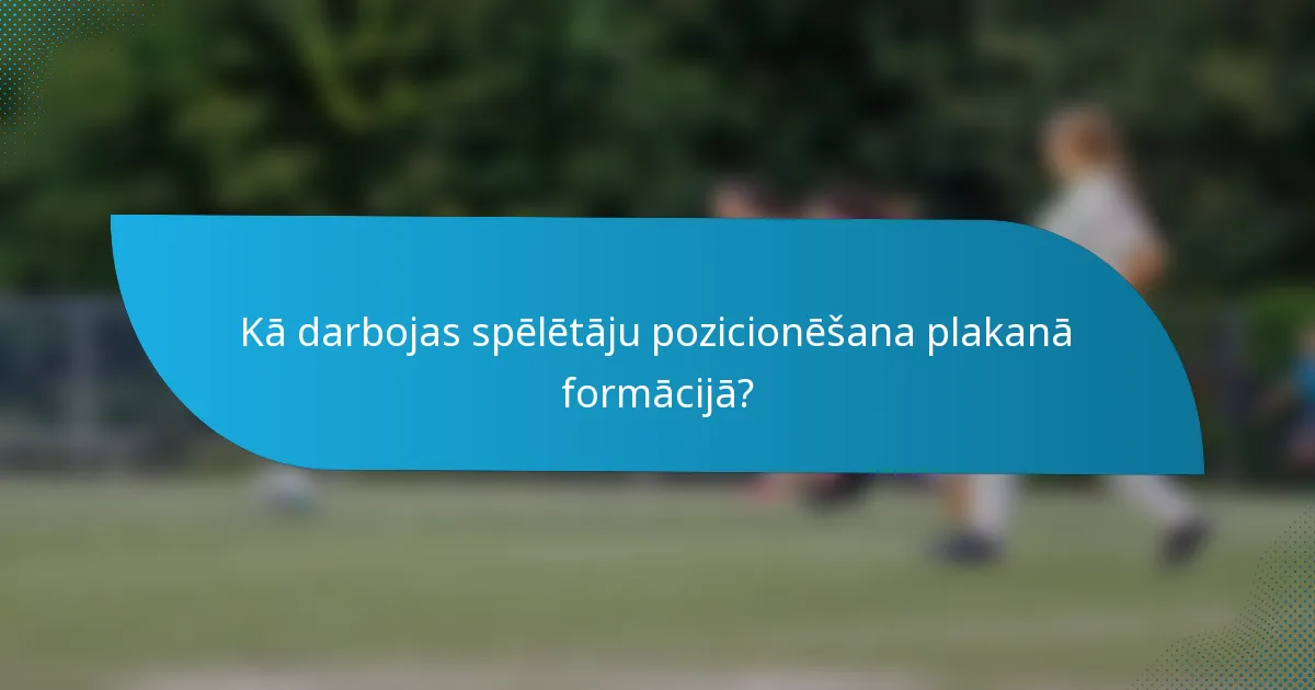 Kā darbojas spēlētāju pozicionēšana plakanā formācijā?